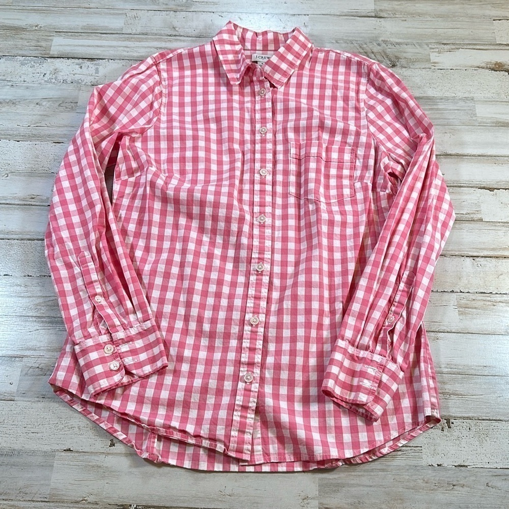 J Crew Factory gingham Button Down SMALL